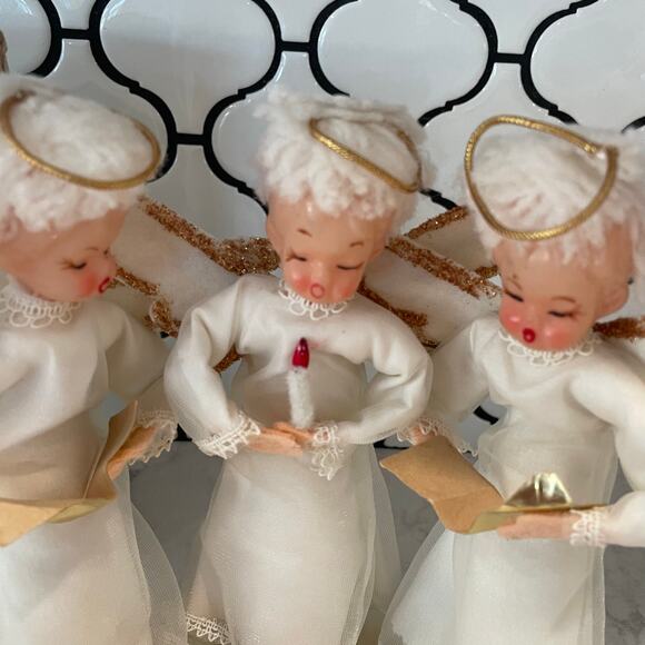 Vintage Bright Star Angel Choir Trio Made in Japan Christmas Angels w/ Box 
1950 - Picture 5 of 9